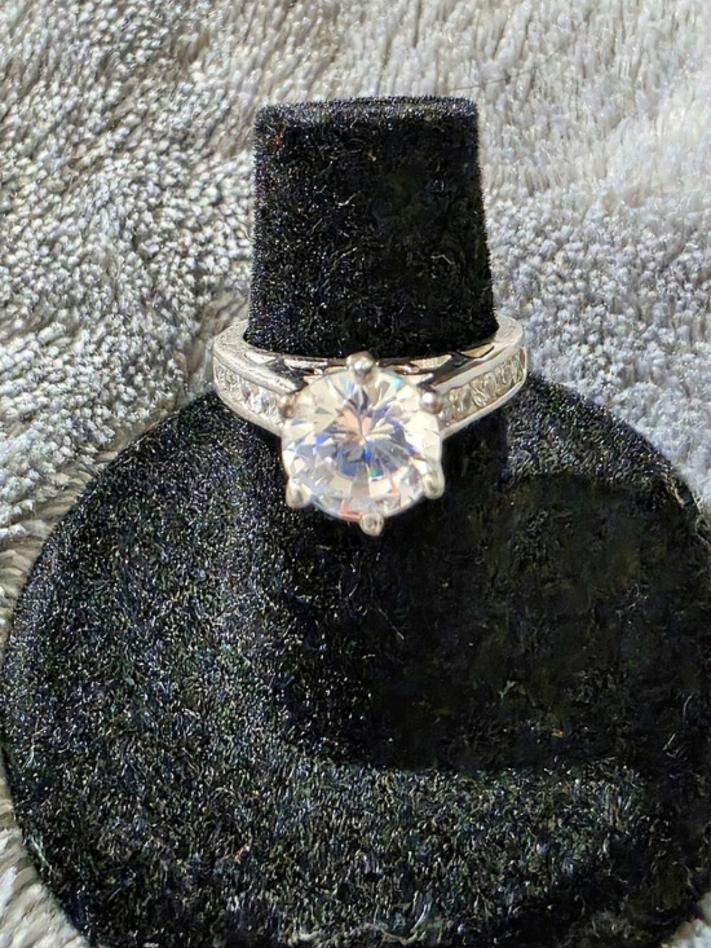 CZ Solitaire Ring in Sterling Silver 925 New